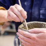 Kate Langrish-Smith working in her studio 2019